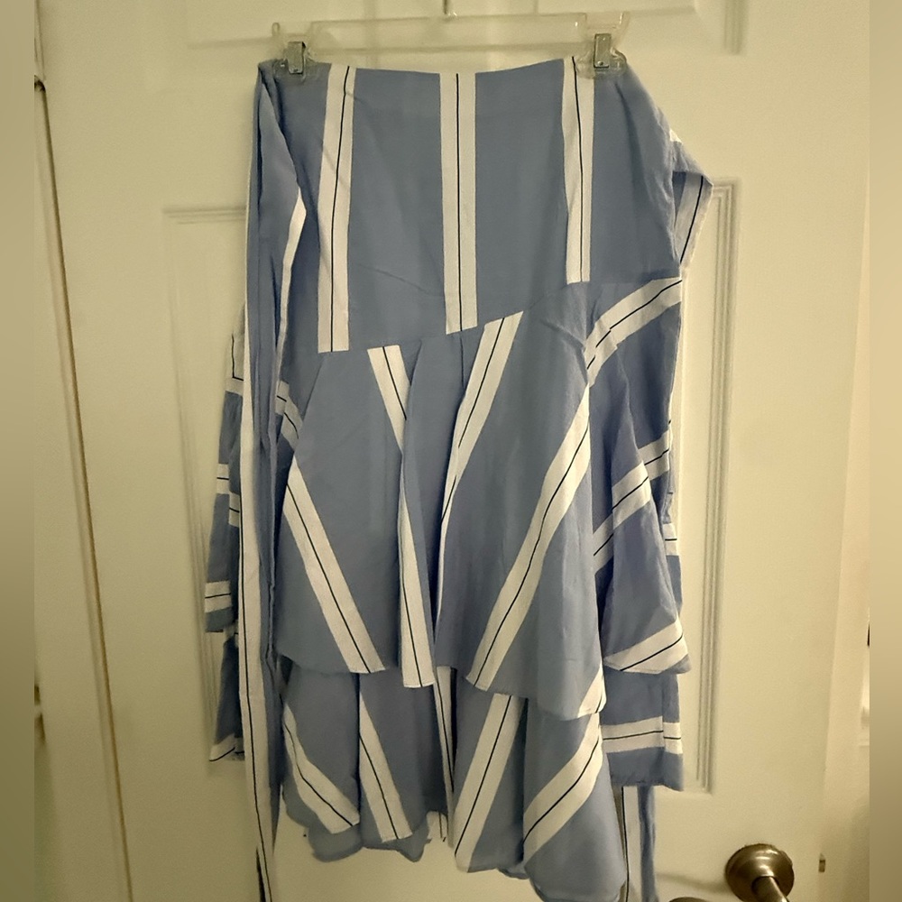 Zara Asymmetrical Blue and White Skirt NWOT - Picture 10 of 12